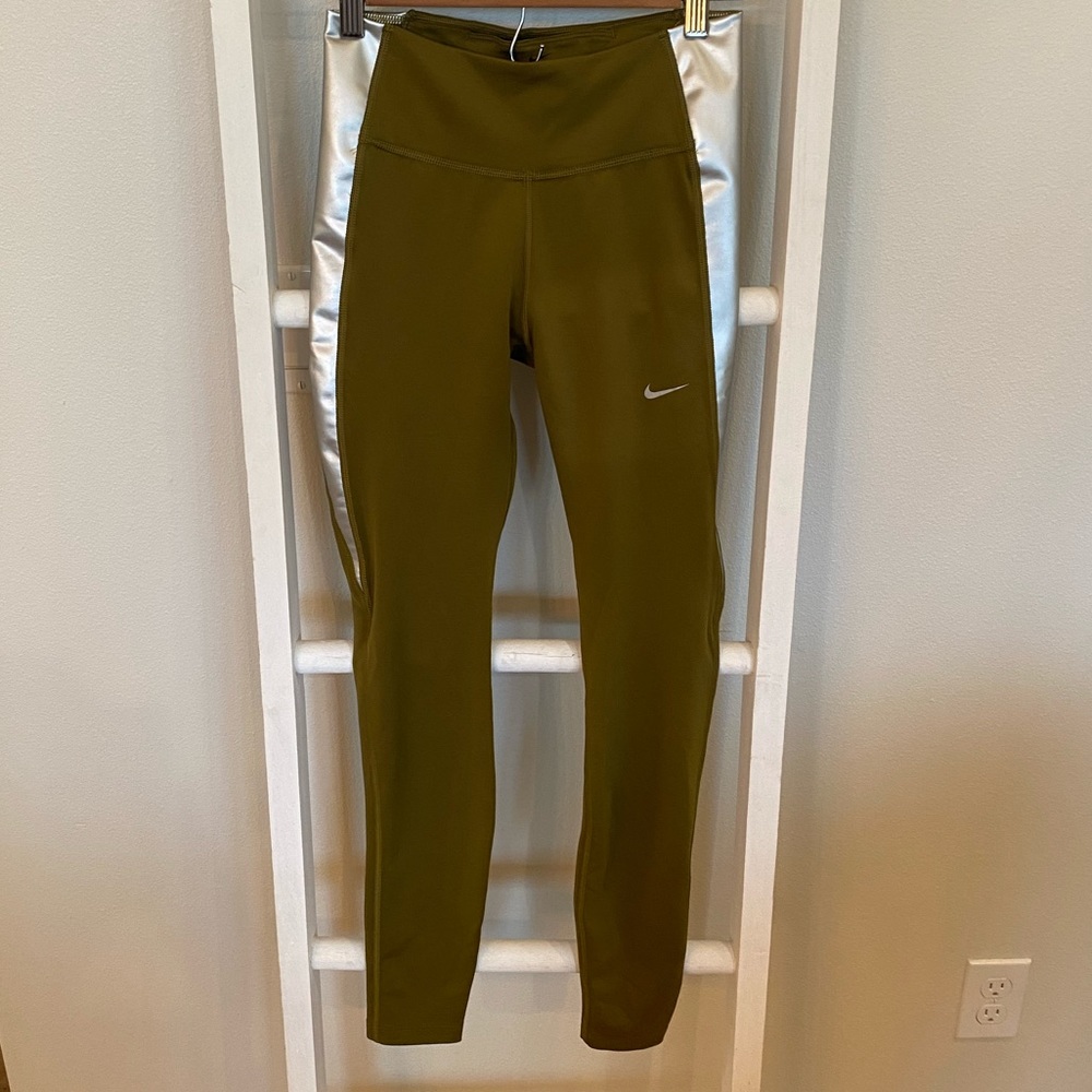 Nike | Performance One color block | Leggings | Olive | Size Small | NWT - Picture 2 of 9